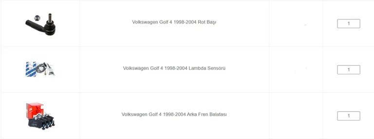 Suspension, sensor and brake parts order (Part 2).