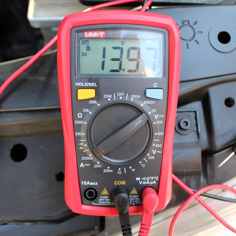 Alternator charging-voltage test.